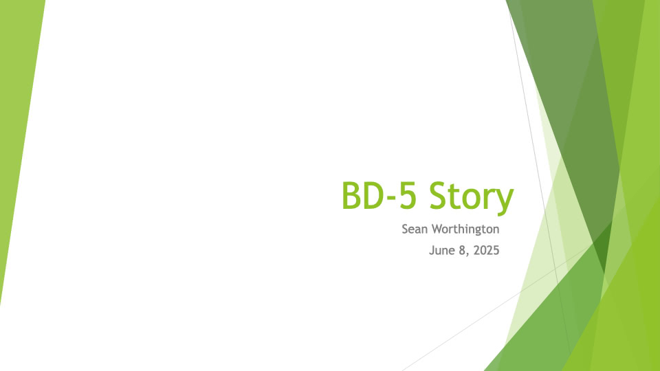 BD-5 Story Meeting